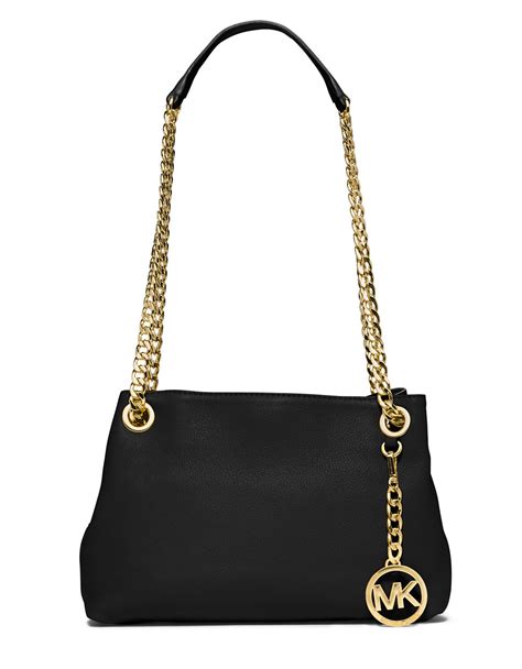 michael kors black chain shoulder bag|michael kors chain strap handbags.